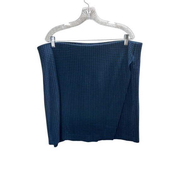 J Jill Skirt Women's Size XL Blue Black Houndstooth Ponte Mini - Picture 1 of 6